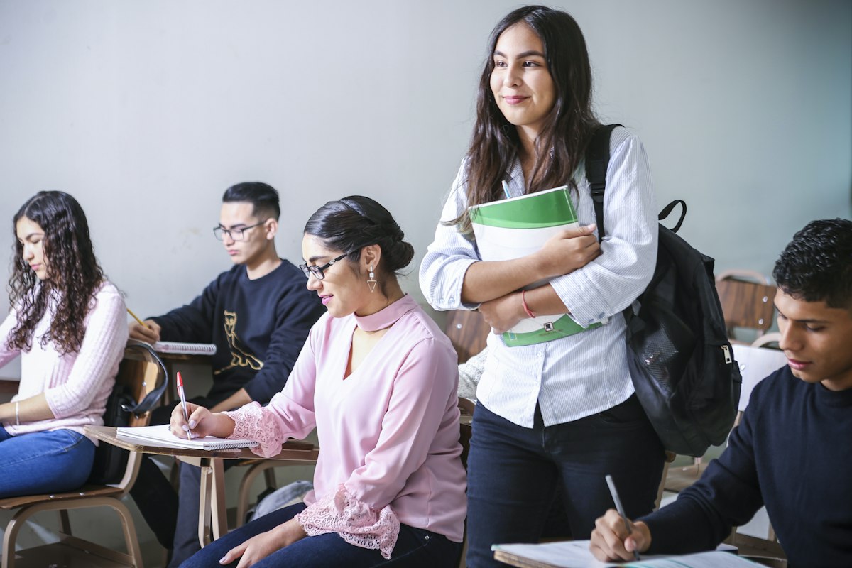 Tutor helping a student